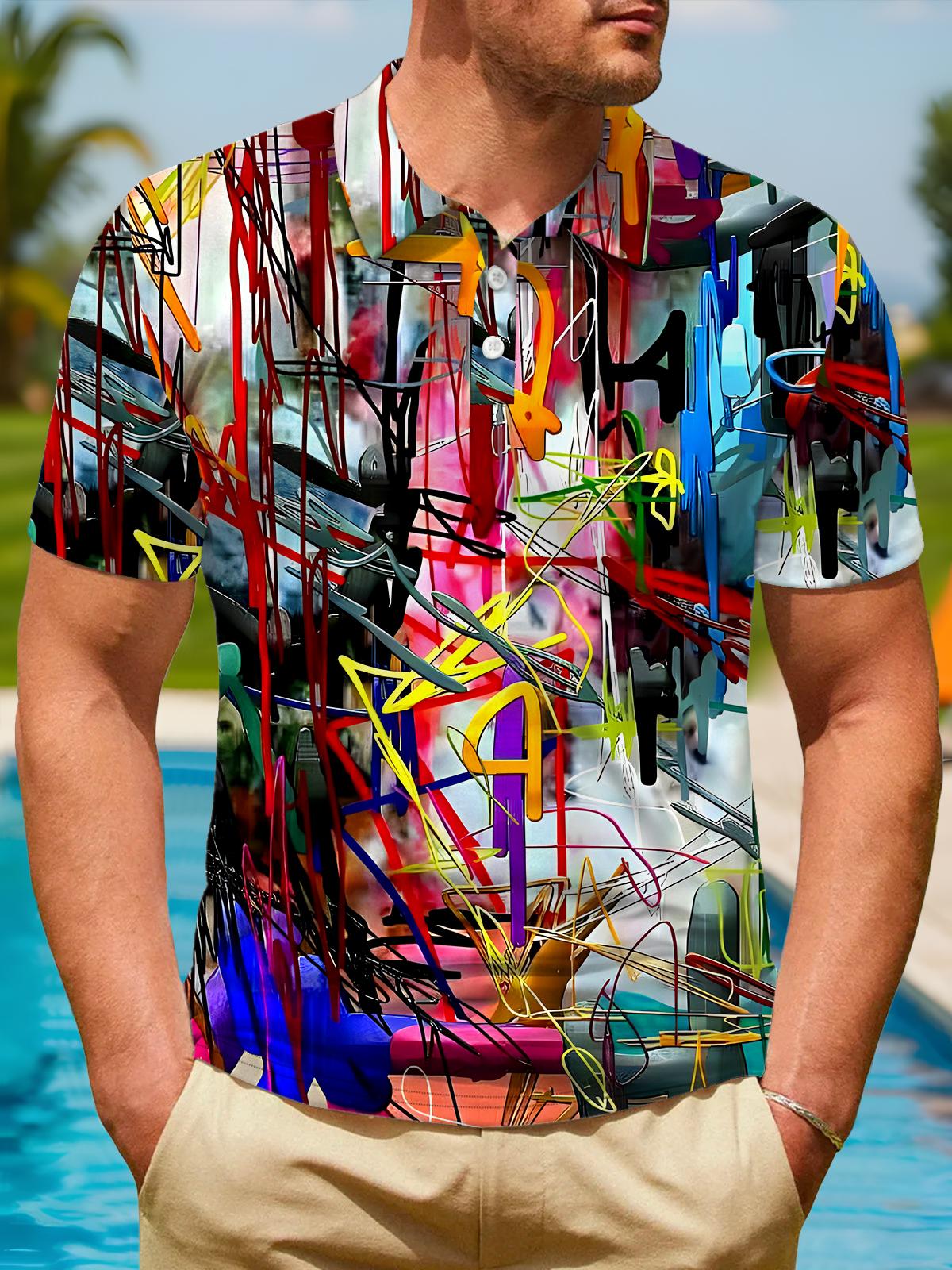 Tie Dye Men's Short Sleeve Button Polo