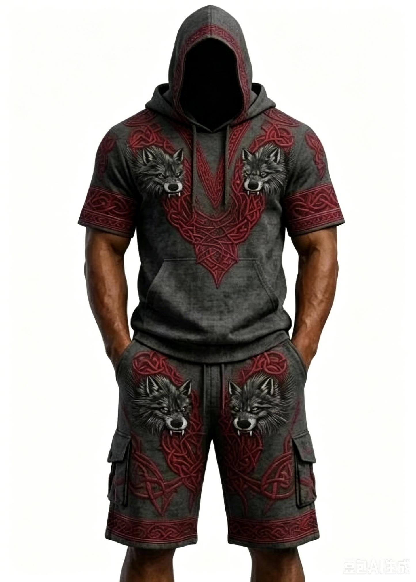 Men's Fashion Embroidered Hoodie and Pants Two-Piece Set