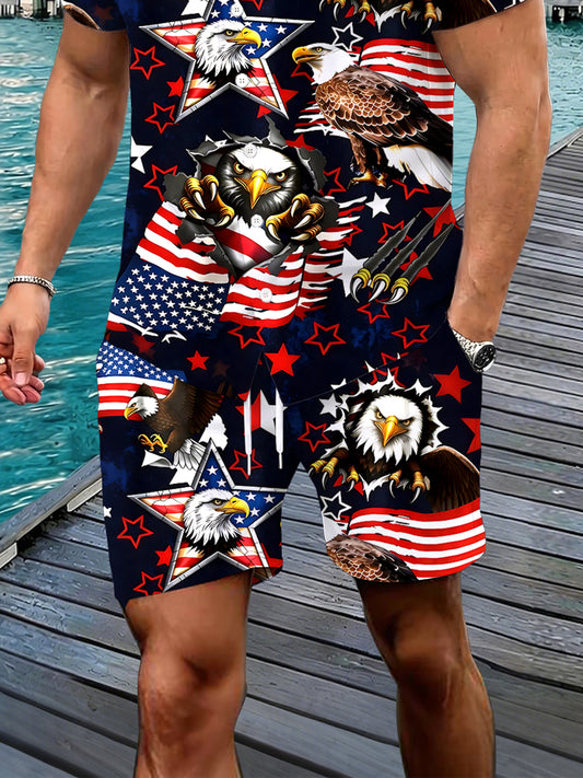 Independence Eagle Men's Pocket Short Sleeve Set