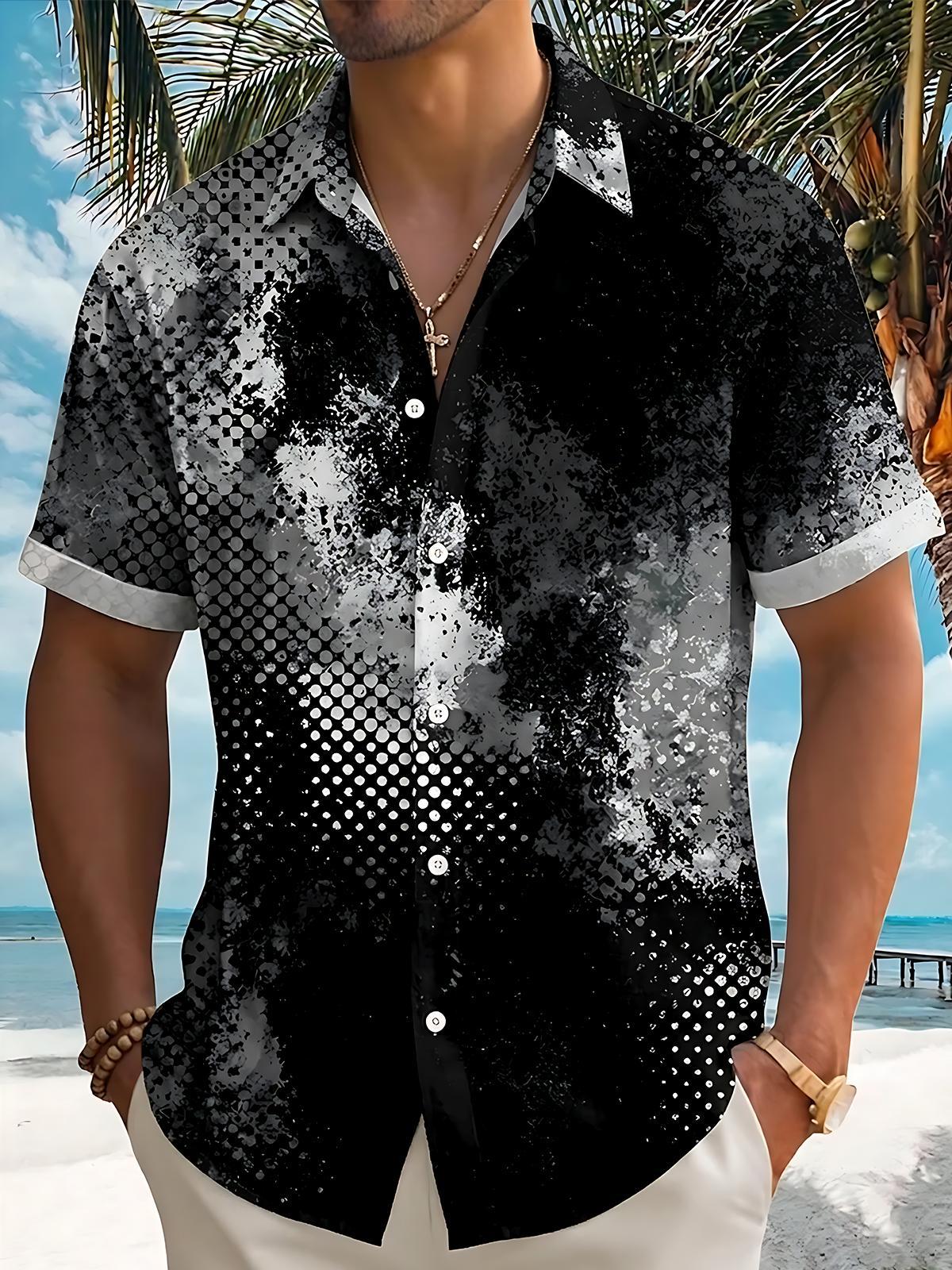 Abstract Men's Pocket Short Sleeve Shirts