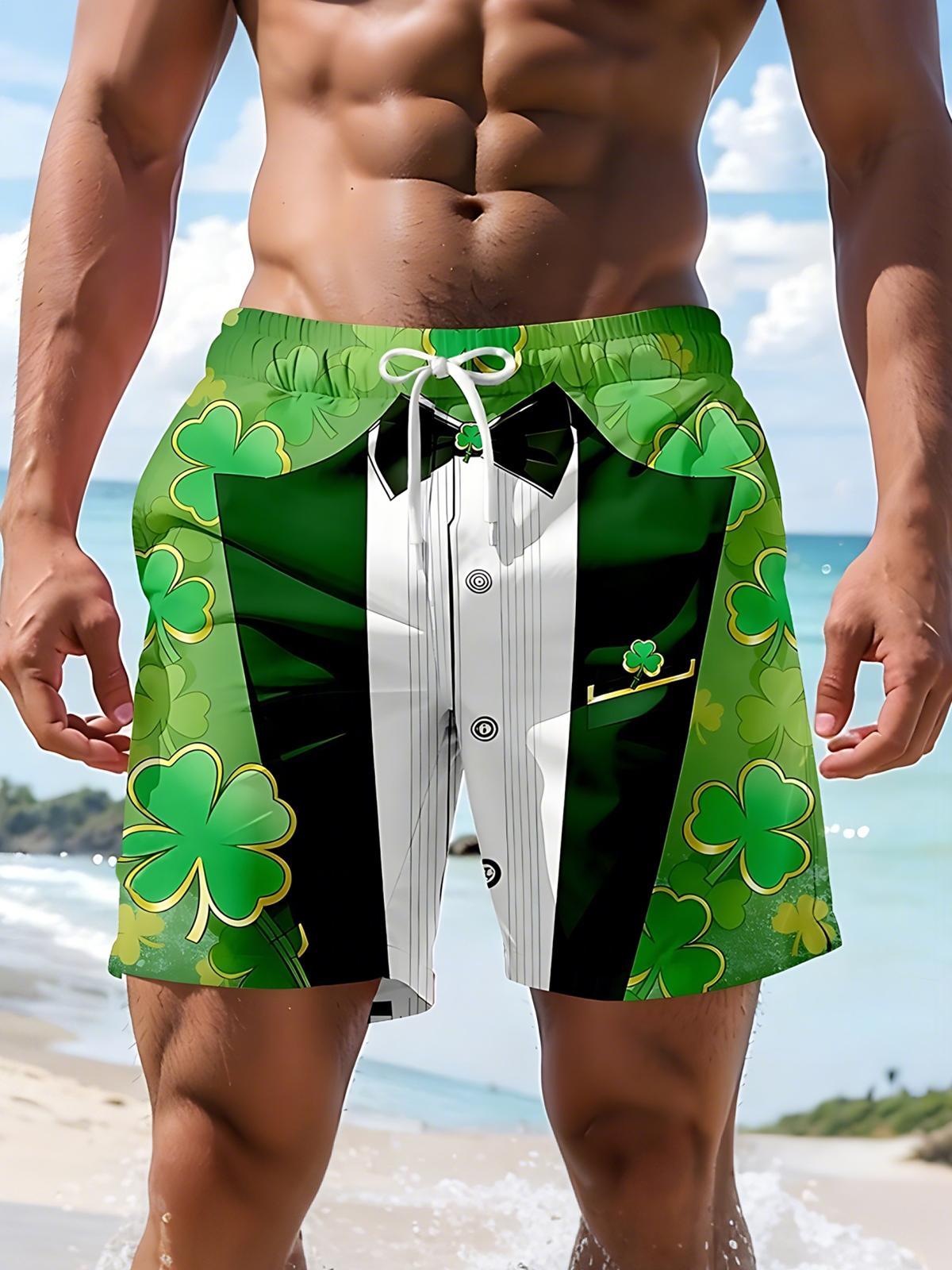 St. Patrick's Day Print Men's Print Pocket Shorts