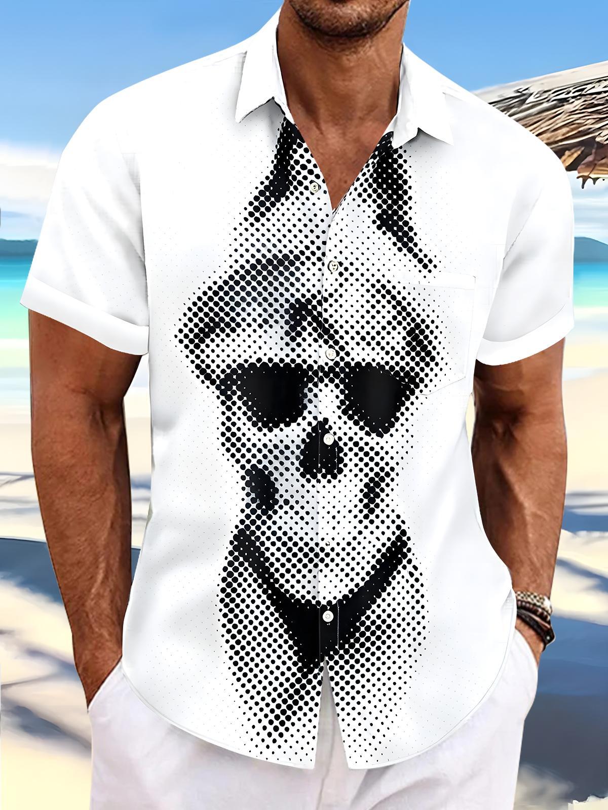 Skull Men's Pocket Short Sleeve Shirts