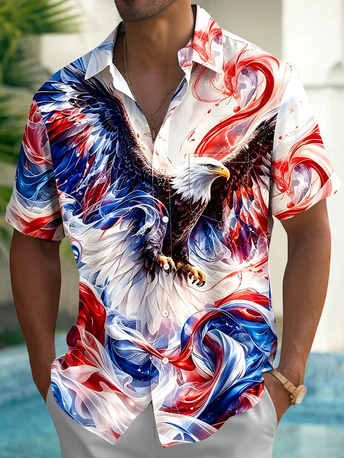 Independence Eagle Men's Pocket Short Sleeve Shirts