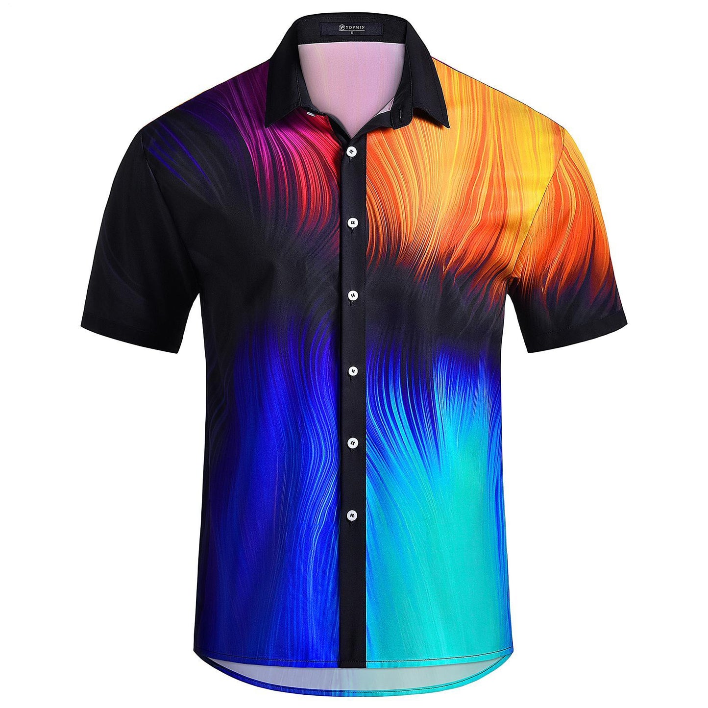 Hawaiian Shirts for Men Abstract Button Down Lapel Beach Shirts Loose Fit Trendy Summer Clothes for Vacation Travel gifts