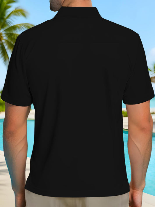 Black Panther Men's Short Sleeve Button Polo Shirt