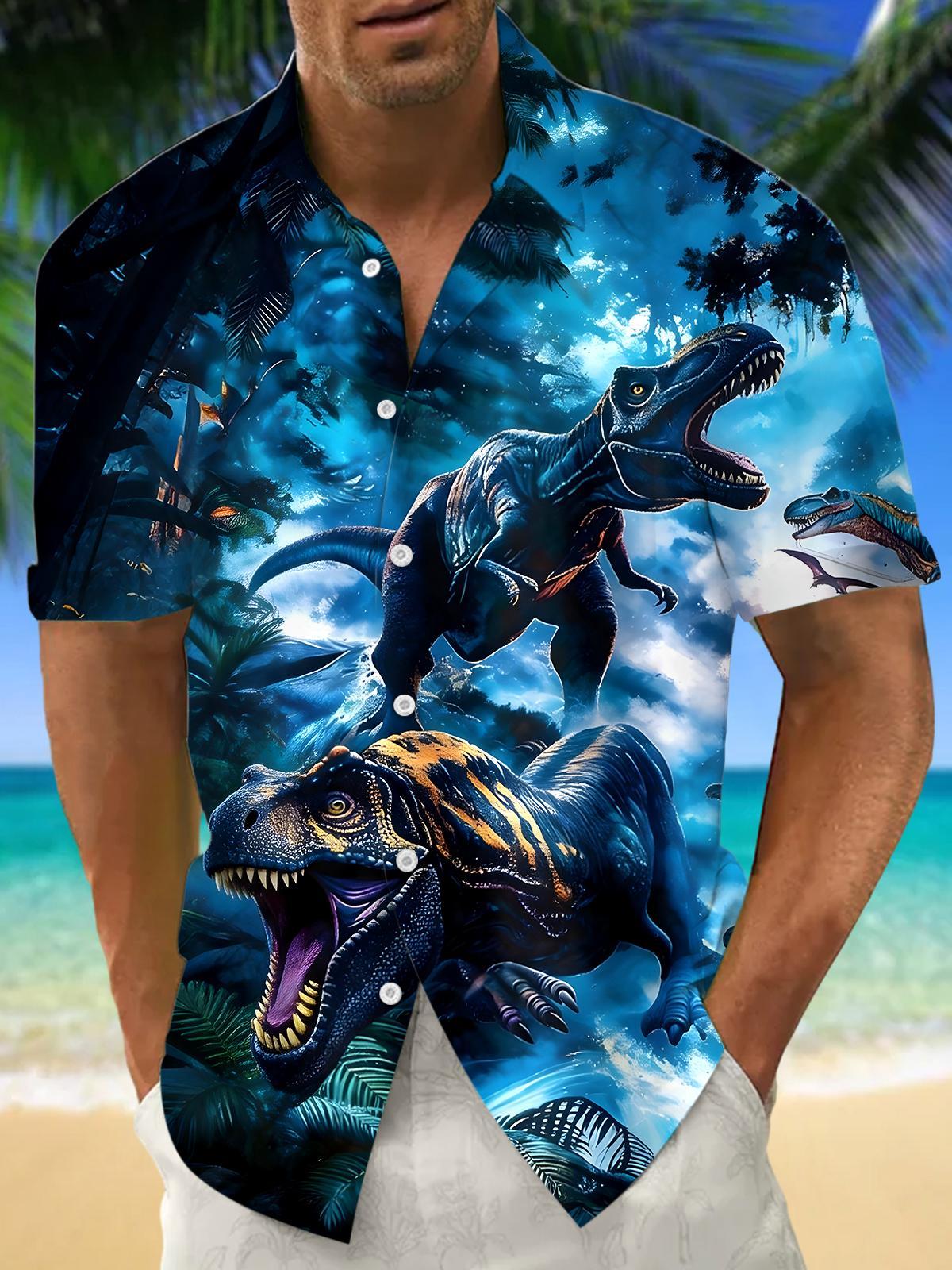 Dinosaurs Men's Pocket Short Sleeve Shirts