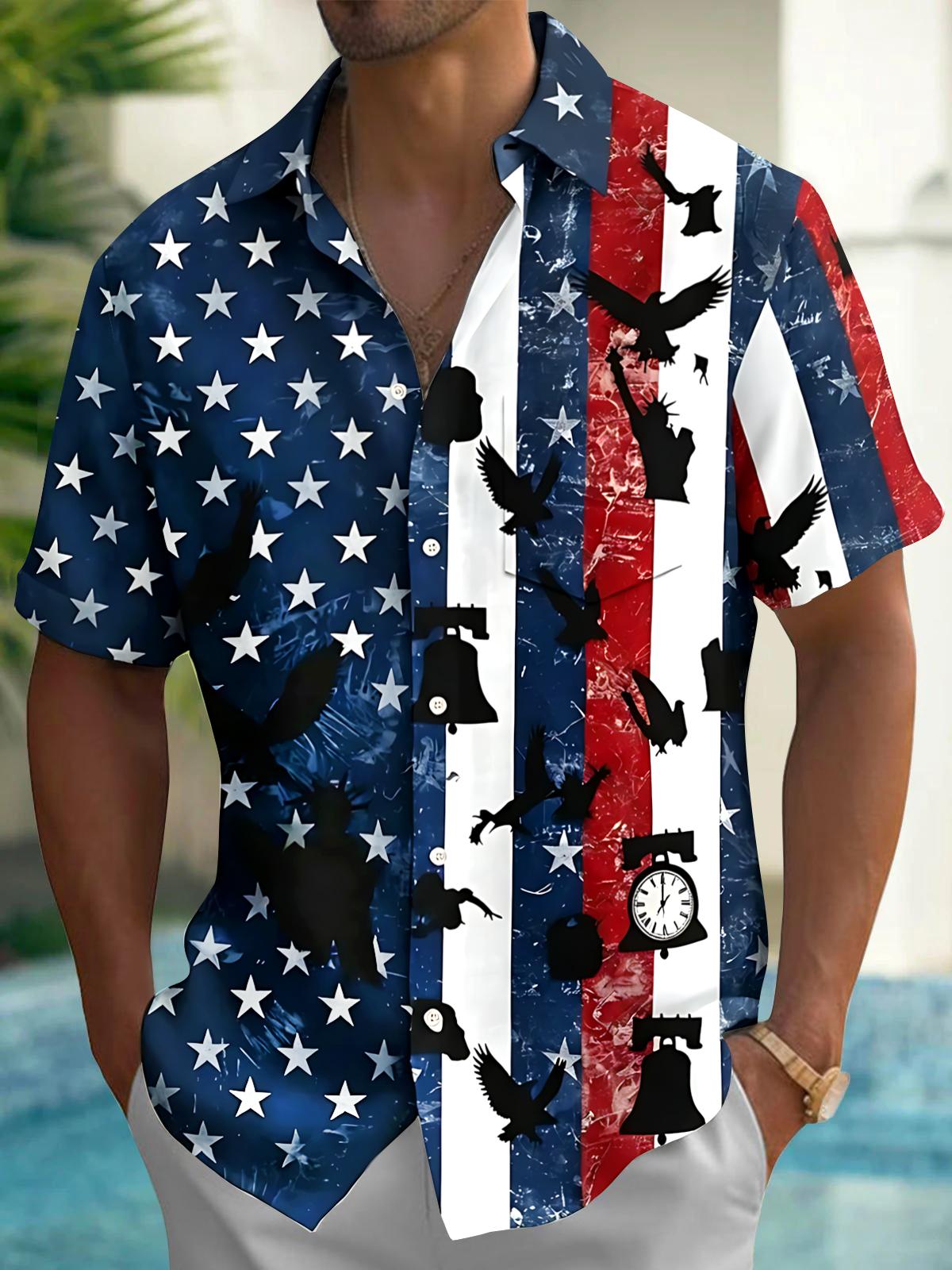 Independence Eagle Men's Pocket Short Sleeve Shirts