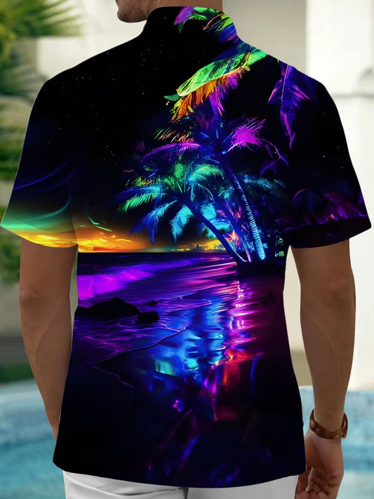 Coconut Tree Men's Pocket Short Sleeve Shirts
