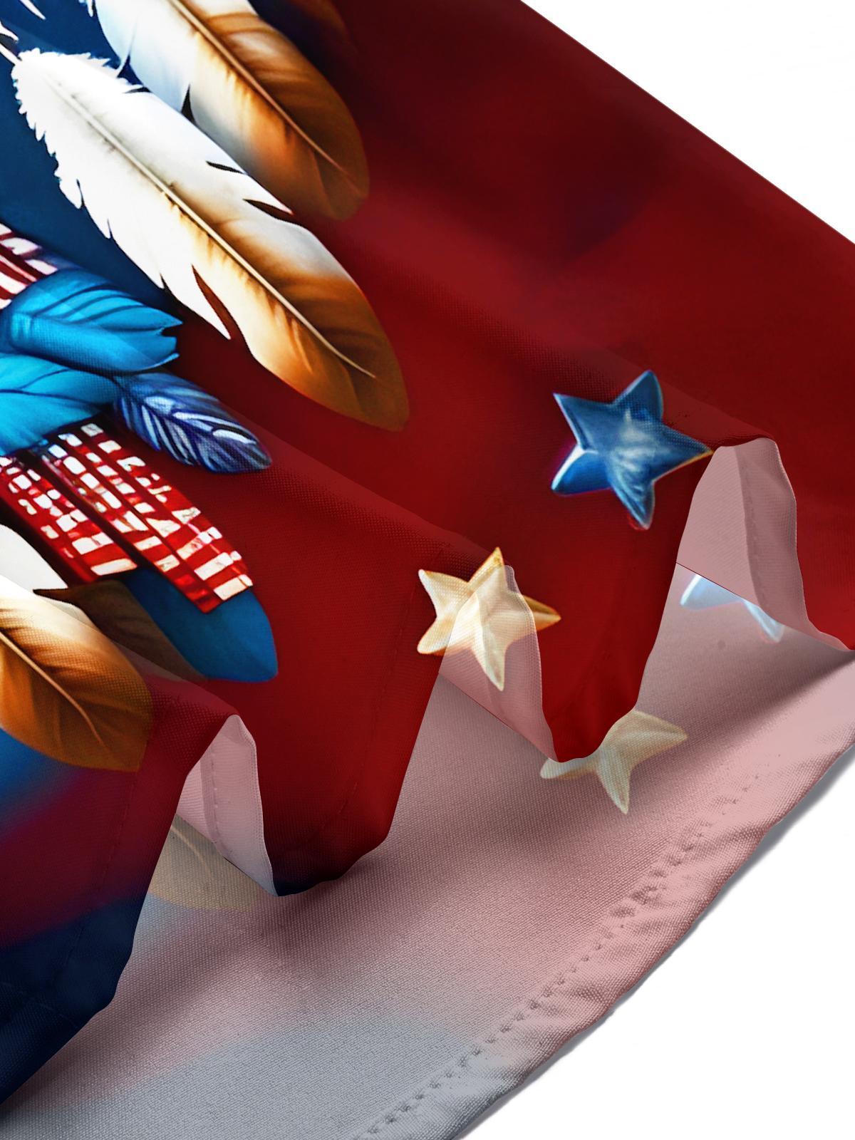 American Flag Dreamcatcher Eagle Independence Day Men's Pocket Short Sleeve Shirts