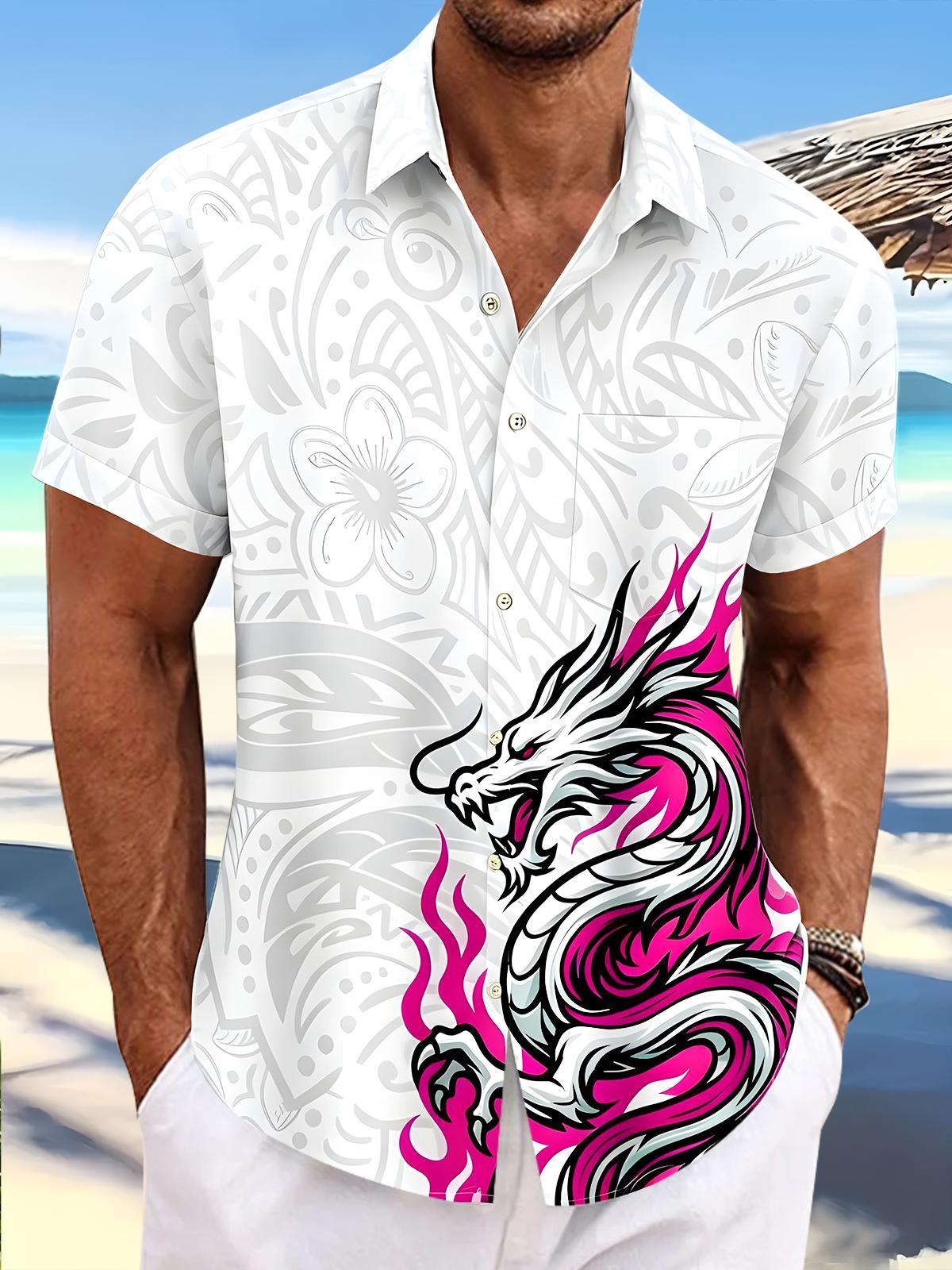 Dragon Men's Pocket Short Sleeve Shirts
