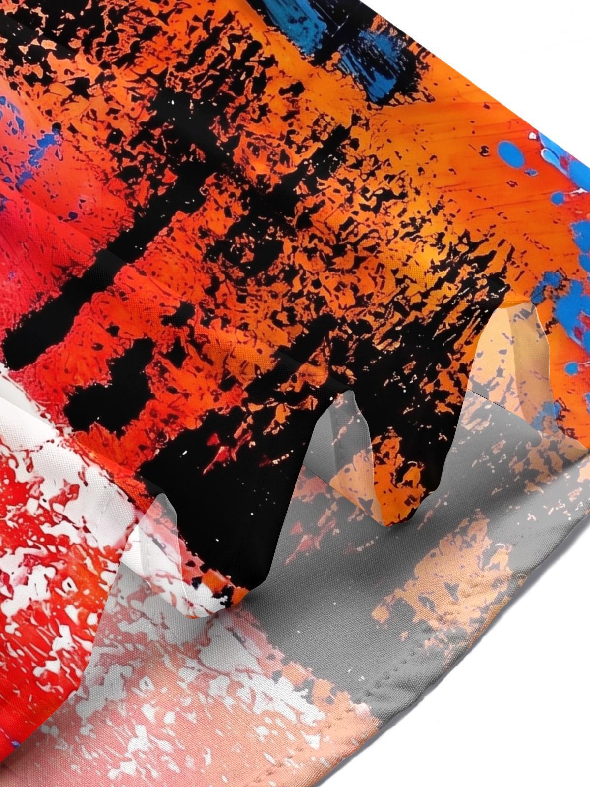 Art Abstract Colorful Splash Men's Pocket Short Sleeve Shirts