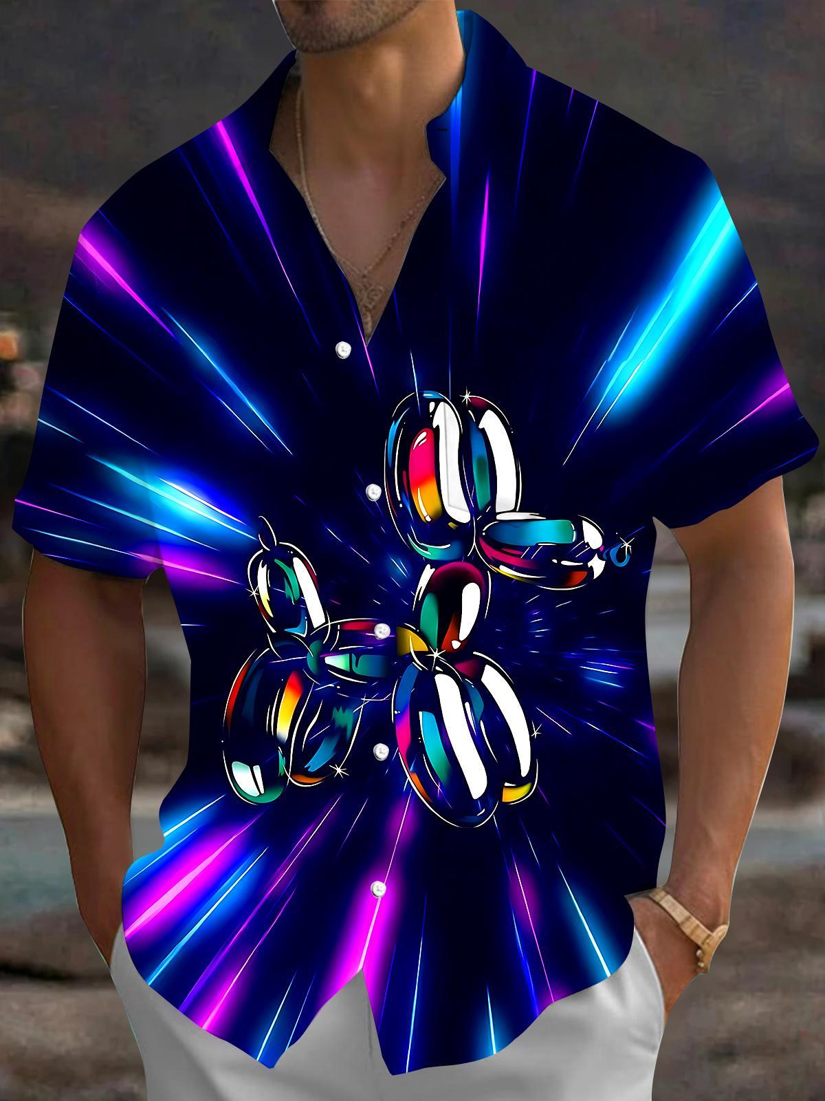 Balloon Dog Men's Pocket Short Sleeve Shirts