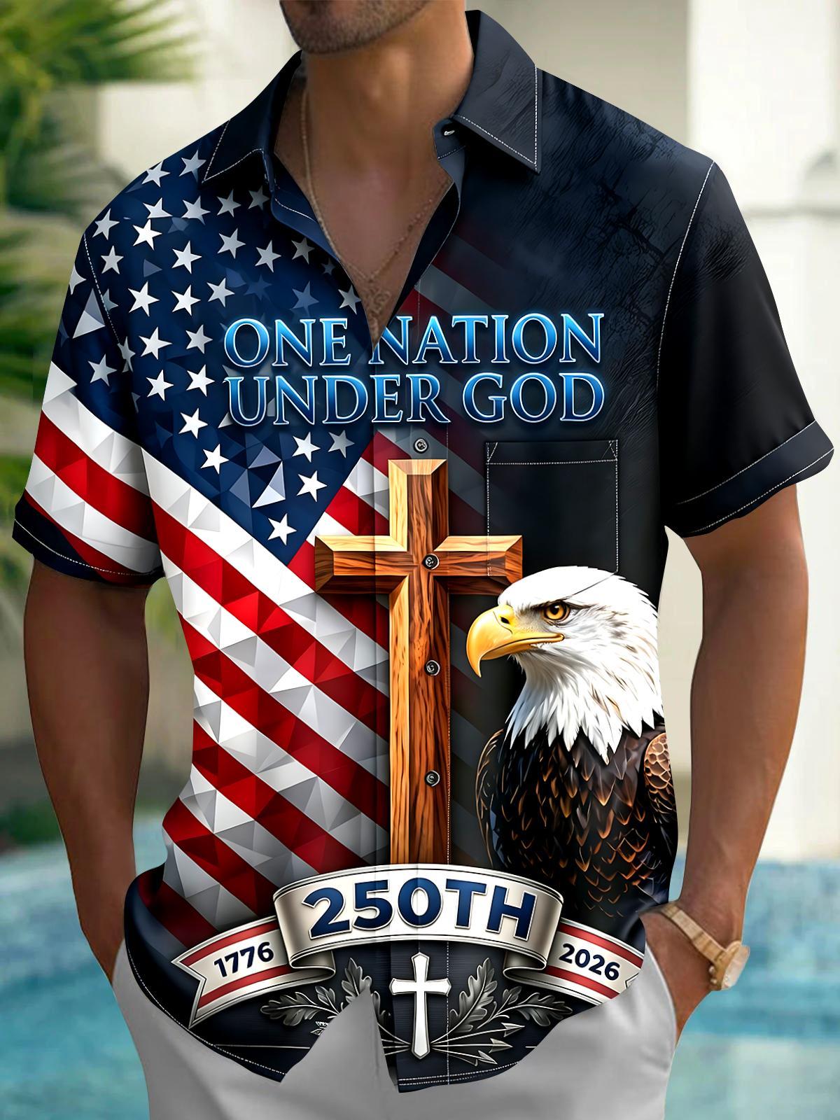 Eagle Cross Men's Pocket Short Sleeve Shirts
