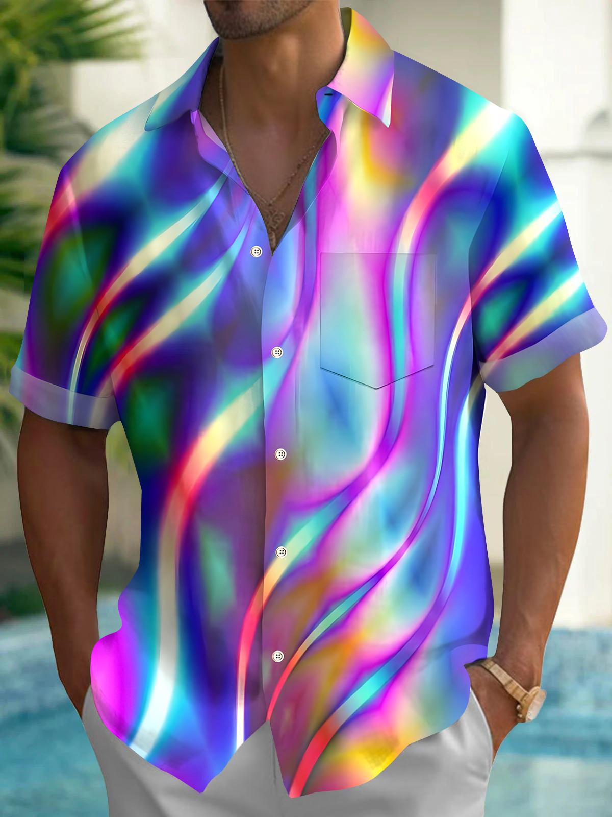 Abstract Men's Pocket Short Sleeve Shirts
