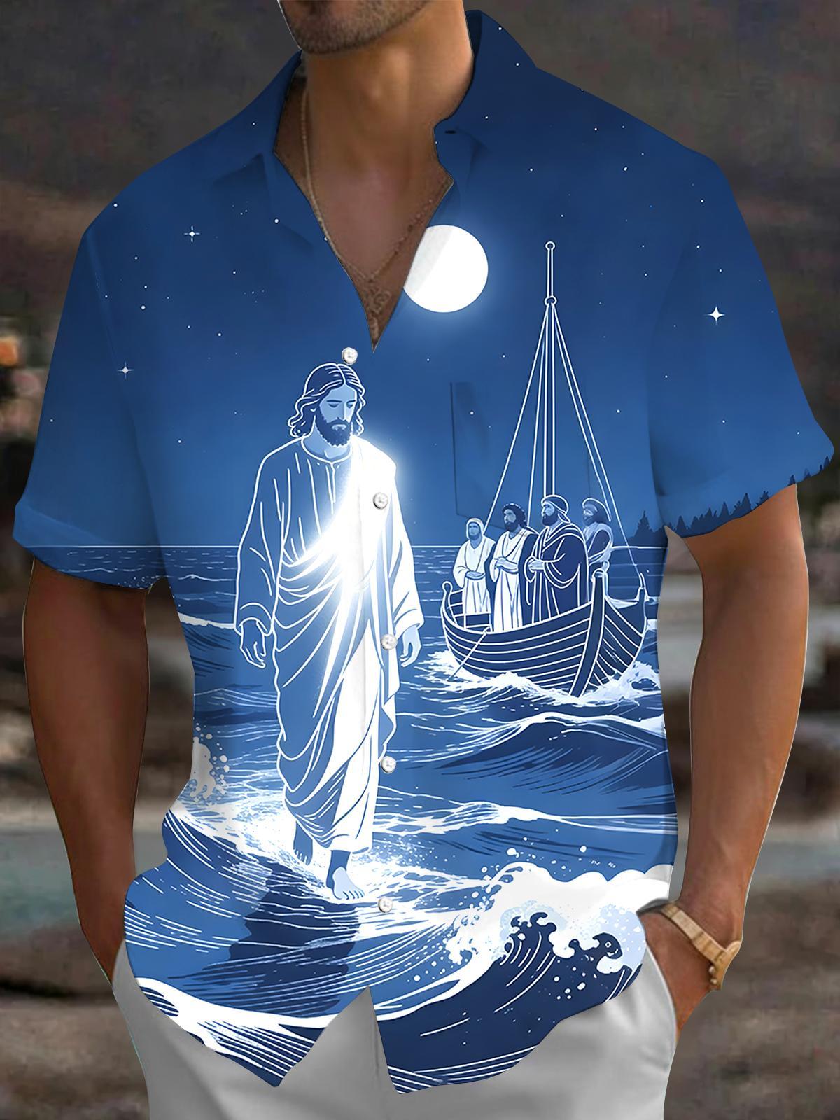 Christianity Jesus Men's Pocket Short Sleeve Shirts