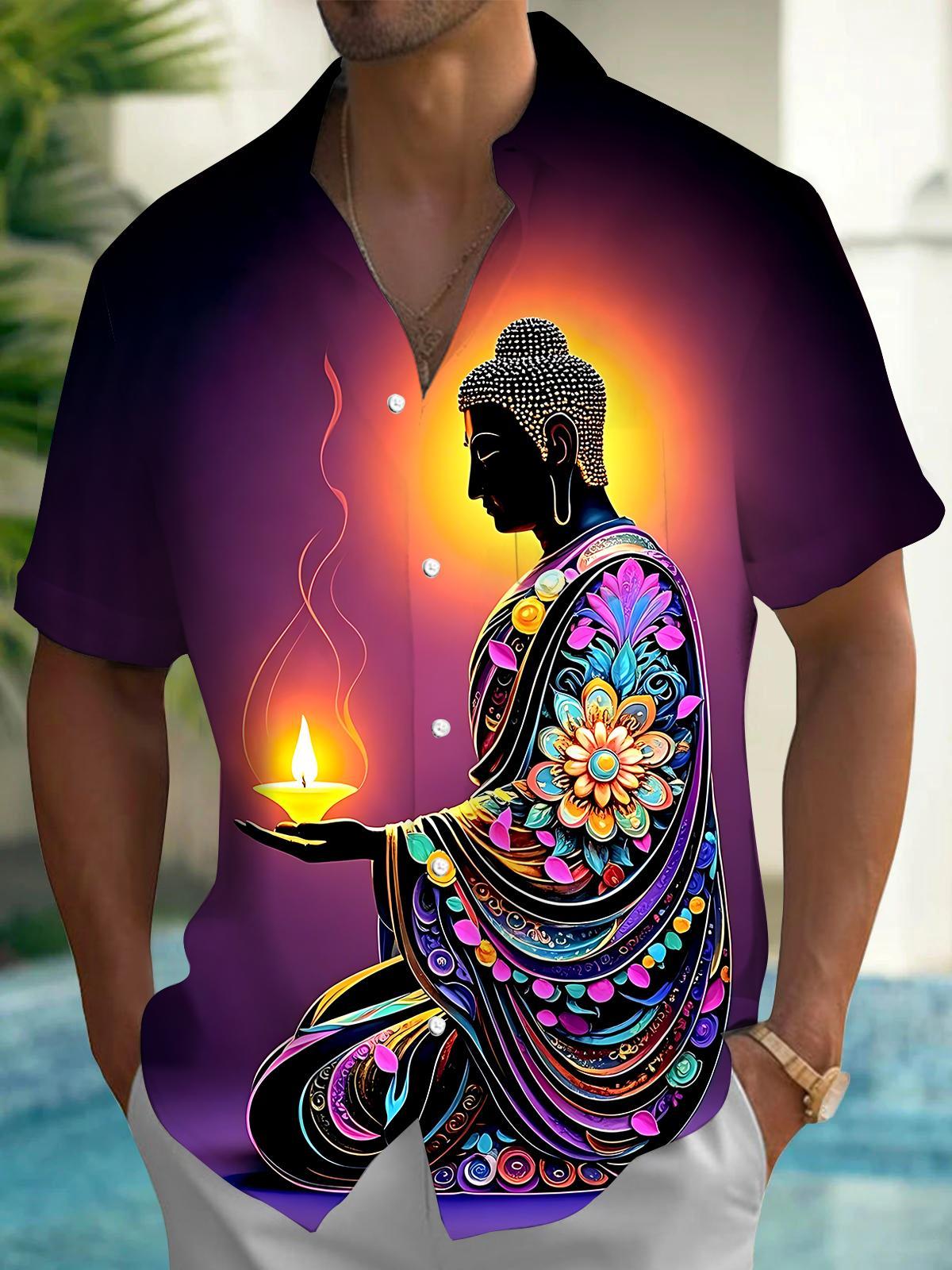 The Buddha Men's Pocket Short Sleeve Shirts