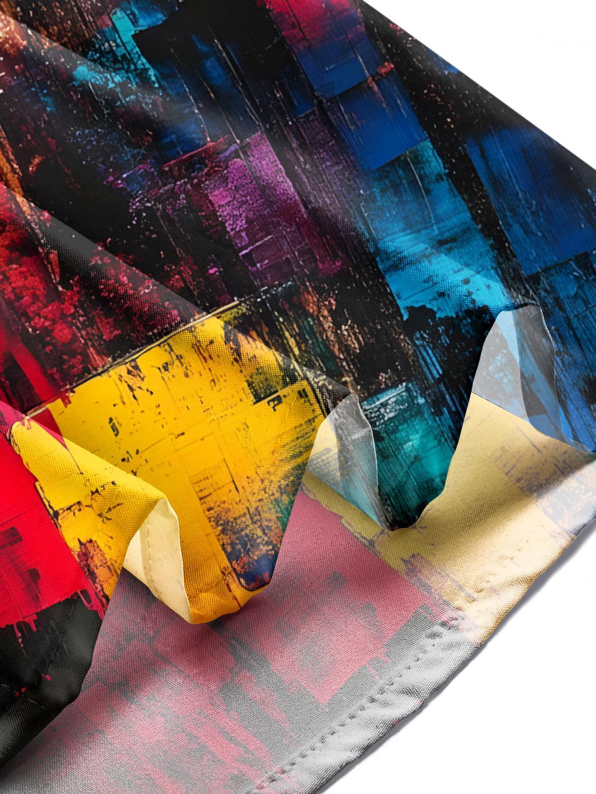 Abstract Art Gradient Print Men's Pocket Short Sleeve Shirts