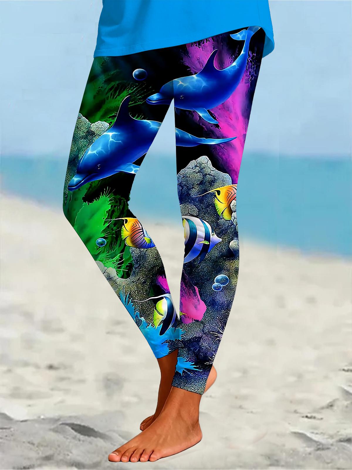 Marine Life Print Women's Leggings