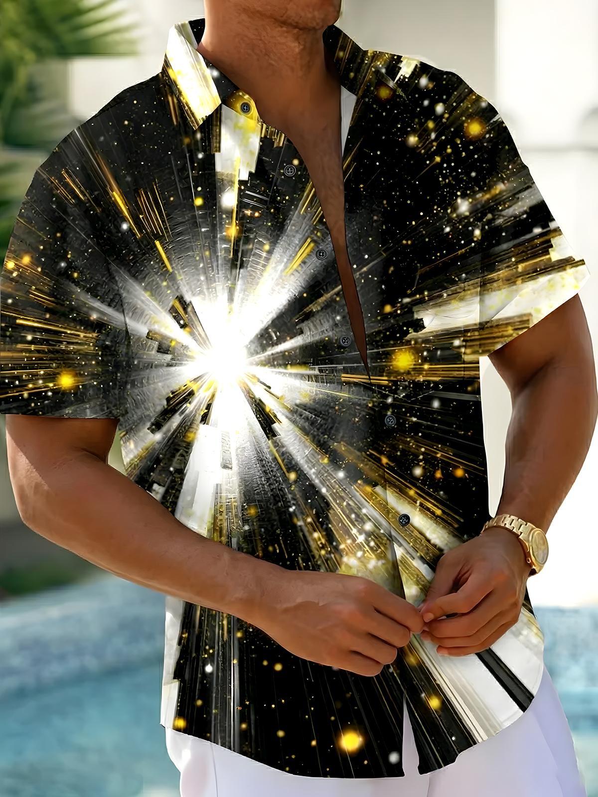 Abstract Men's Pocket Short Sleeve Shirts