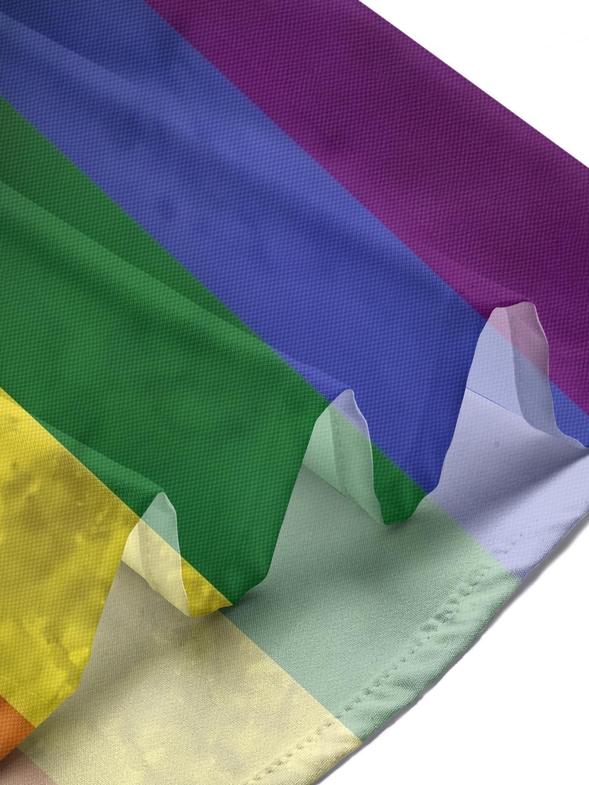 Pride Month Gradient Print Men's Pocket Short Sleeve Shirts