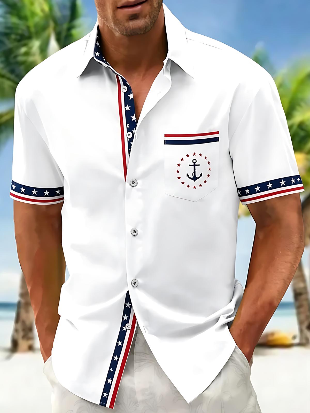 Independence Star Men's Pocket Short Sleeve Shirts