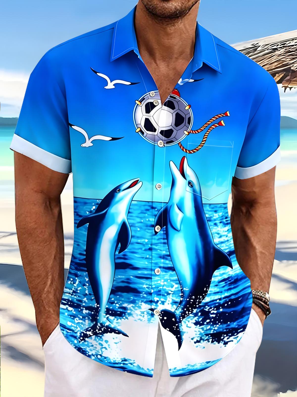 Dolphin Football Men's Pocket Short Sleeve Shirts