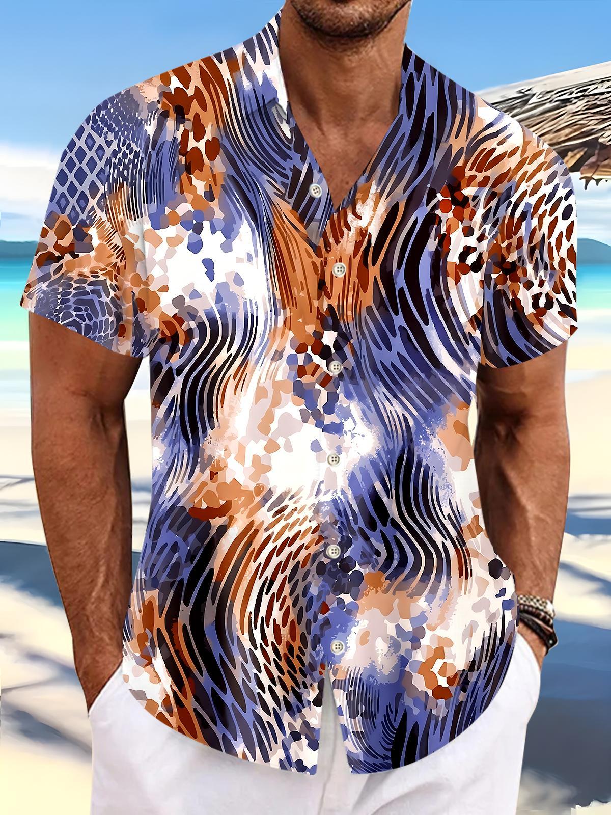 Abstract Men's Pocket Short Sleeve Shirts