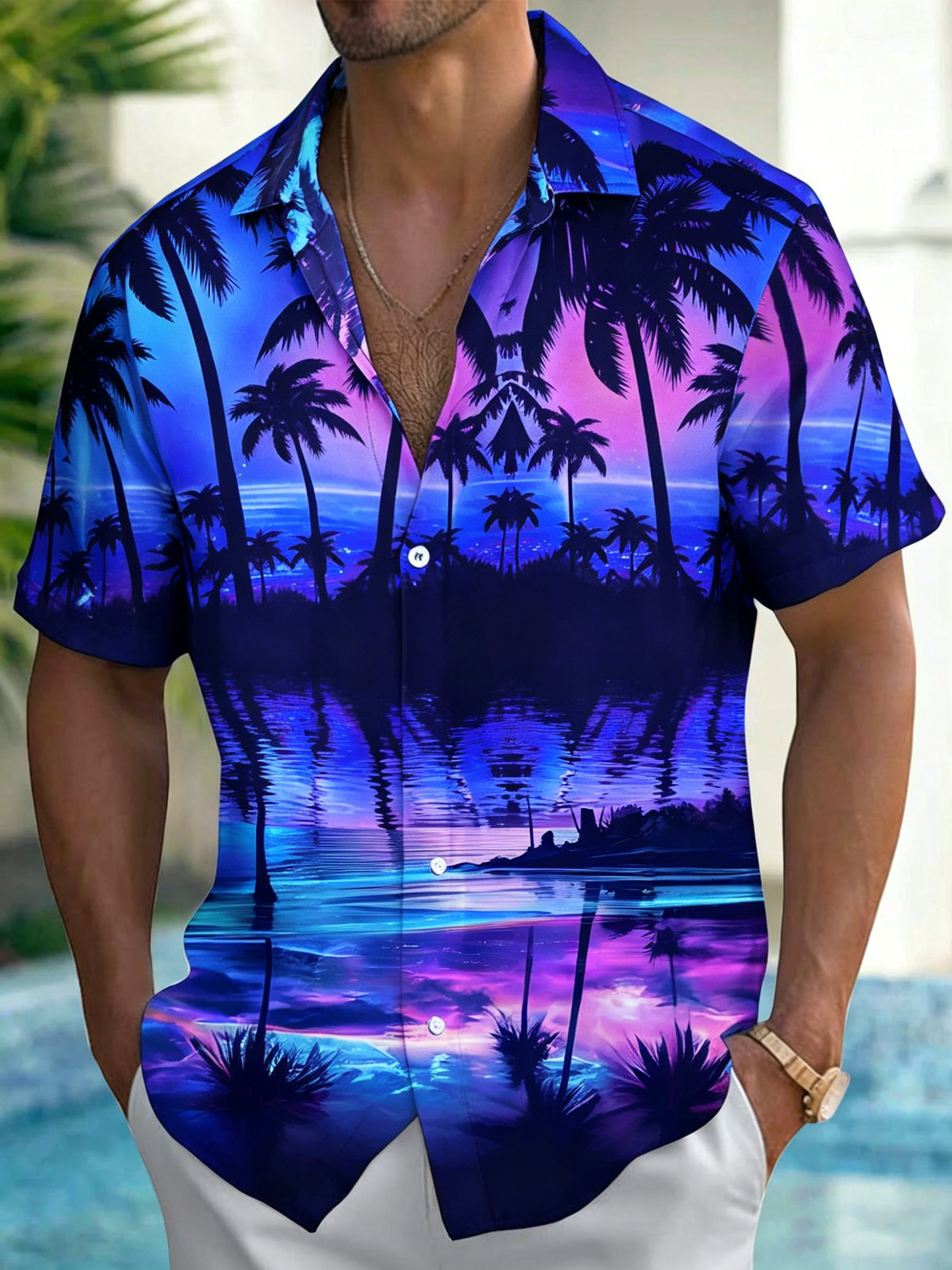 Hawaiian Shirt for Men Palm Tree Short Sleeve Button Down Beach Shirts Summer Tops for Party Dating Travel Vacation astounding