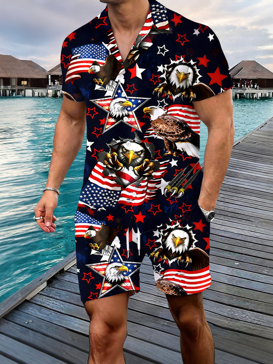 Independence Eagle Men's Pocket Short Sleeve Set