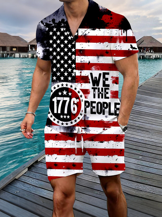 1776 We The People Men's Pocket Short Sleeve Set