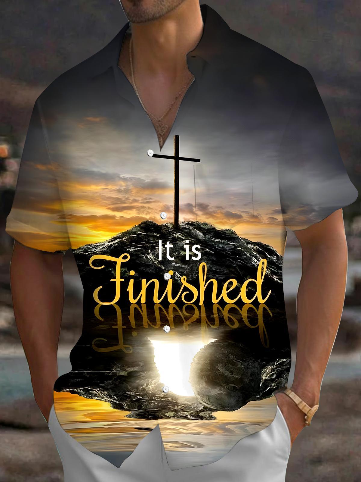 Religion Cross Men's Pocket Short Sleeve Shirts