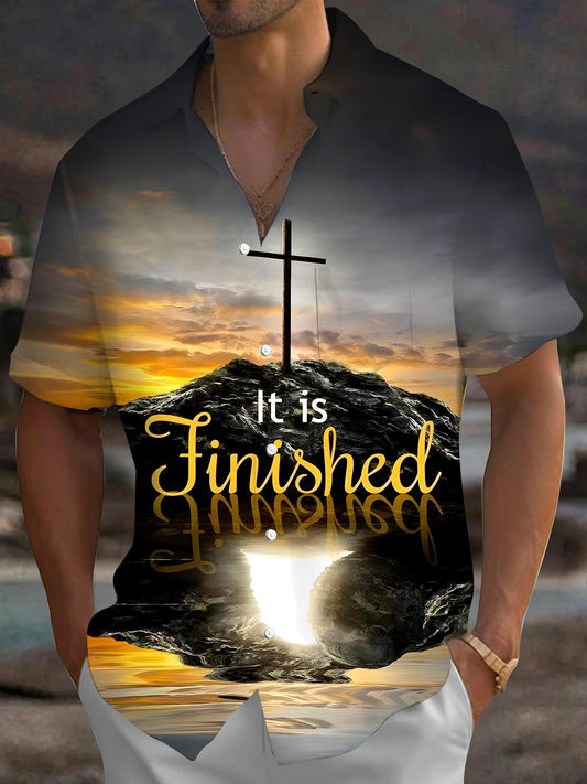Religion Cross Men's Pocket Short Sleeve Shirts
