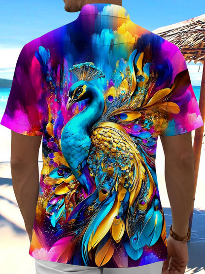 Peacock Men's Pocket Short Sleeve Shirts