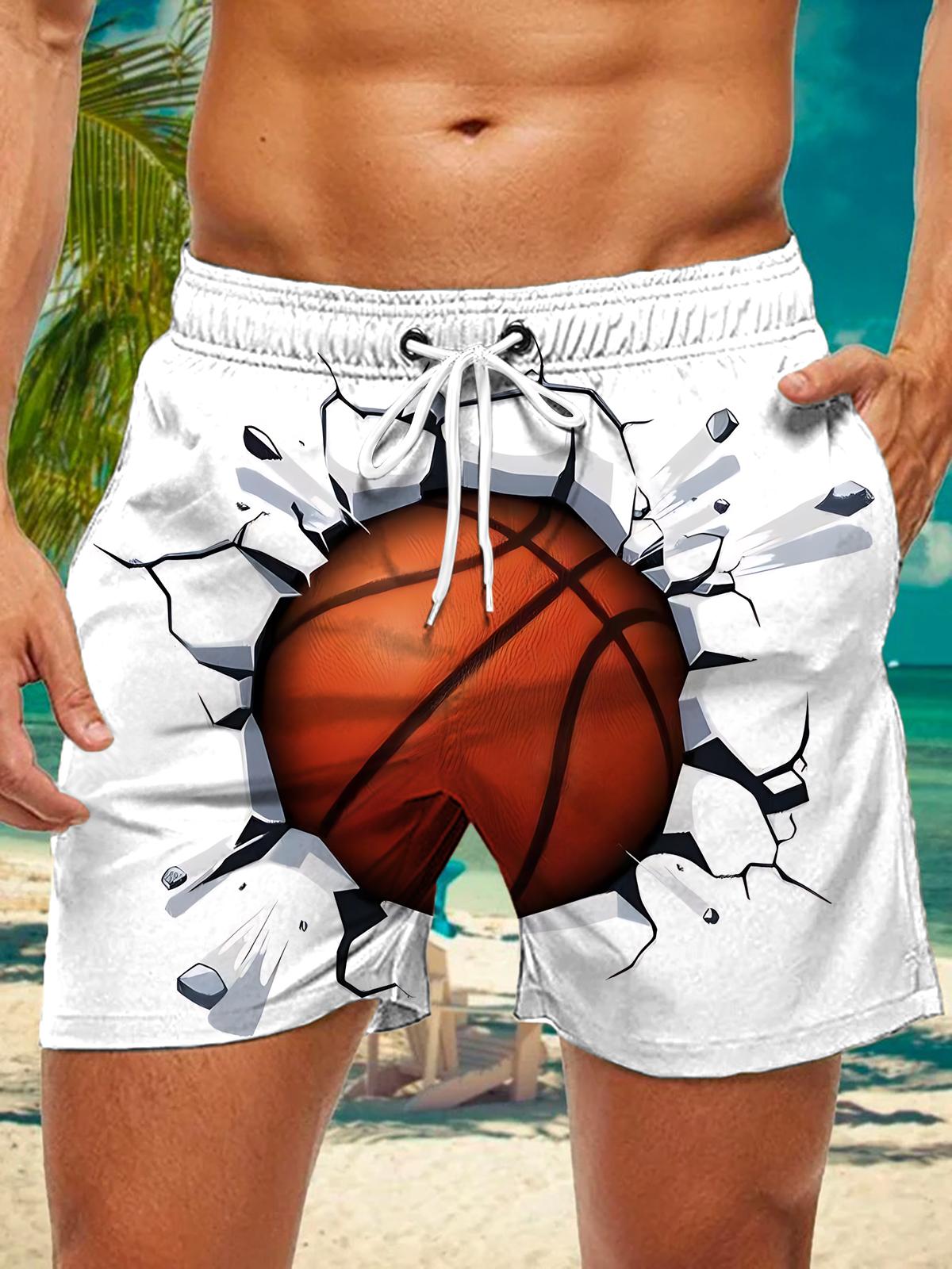 Basketball Print Men's Print Pocket Shorts
