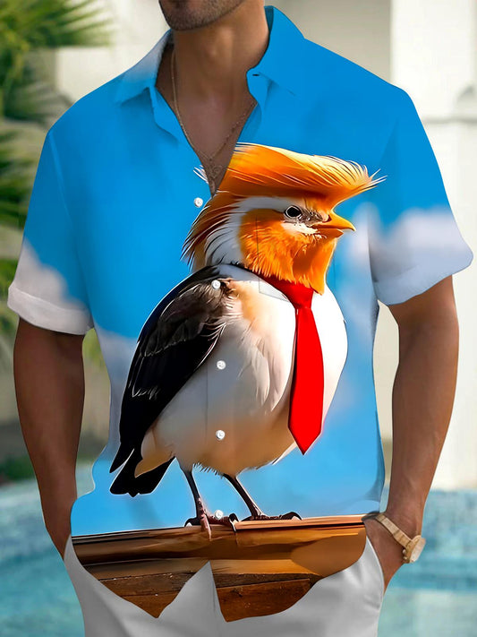 Bird Men's Pocket Short Sleeve Shirts