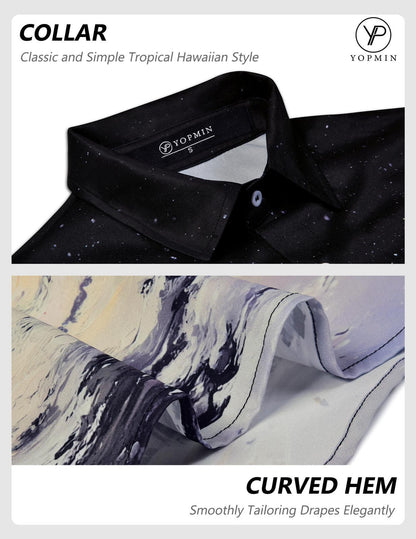 Christmas Shirts for Men Christmas Tree Button Up Loose Fit Printed Shirts Fashion Casual Tops with Pocket for Party reliable