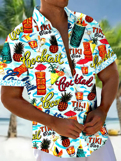 Hawaiian Tiki Men's Pocket Short Sleeve Shirts