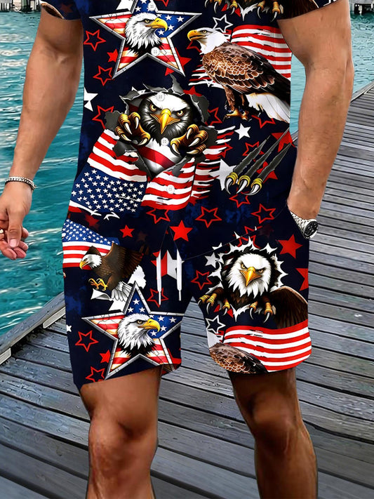 Independence Eagle Men's Print Pocket Shorts