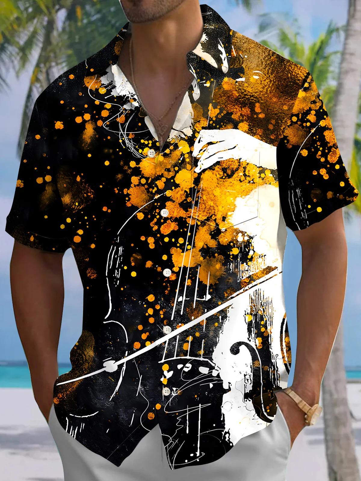 Violin Men's Pocket Short Sleeve Shirts