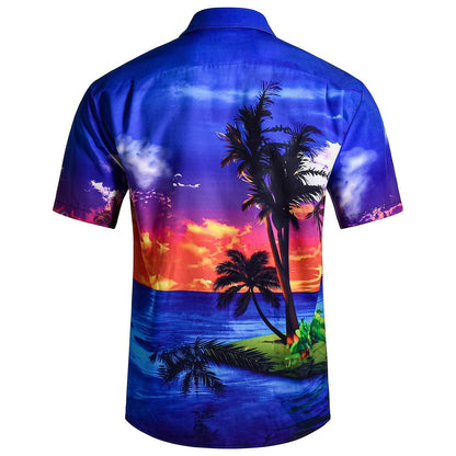 Mens Tropical Shirts Short Sleeve Hawaiian Palm Tree Loose Fit Vacation Shirts Fashion Lightweight Clothes Daily Wear kindly