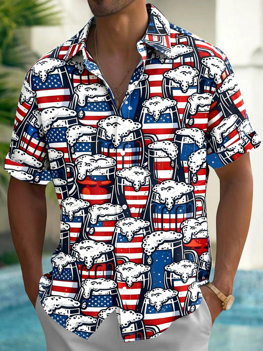 Independence Beer Men's Pocket Short Sleeve Shirts