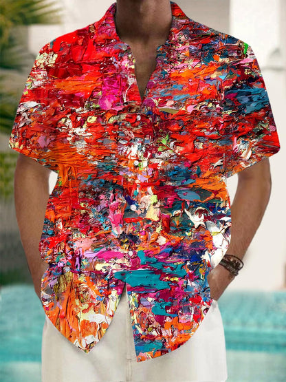 Tie Dye Men's Pocket Short Sleeve Shirts