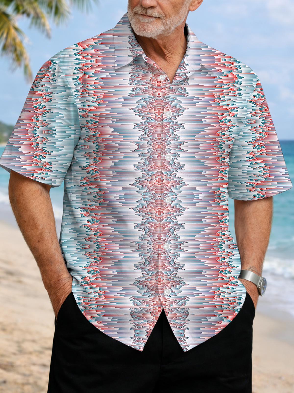 Abstract Print Men's Pocket Short Sleeve Shirts