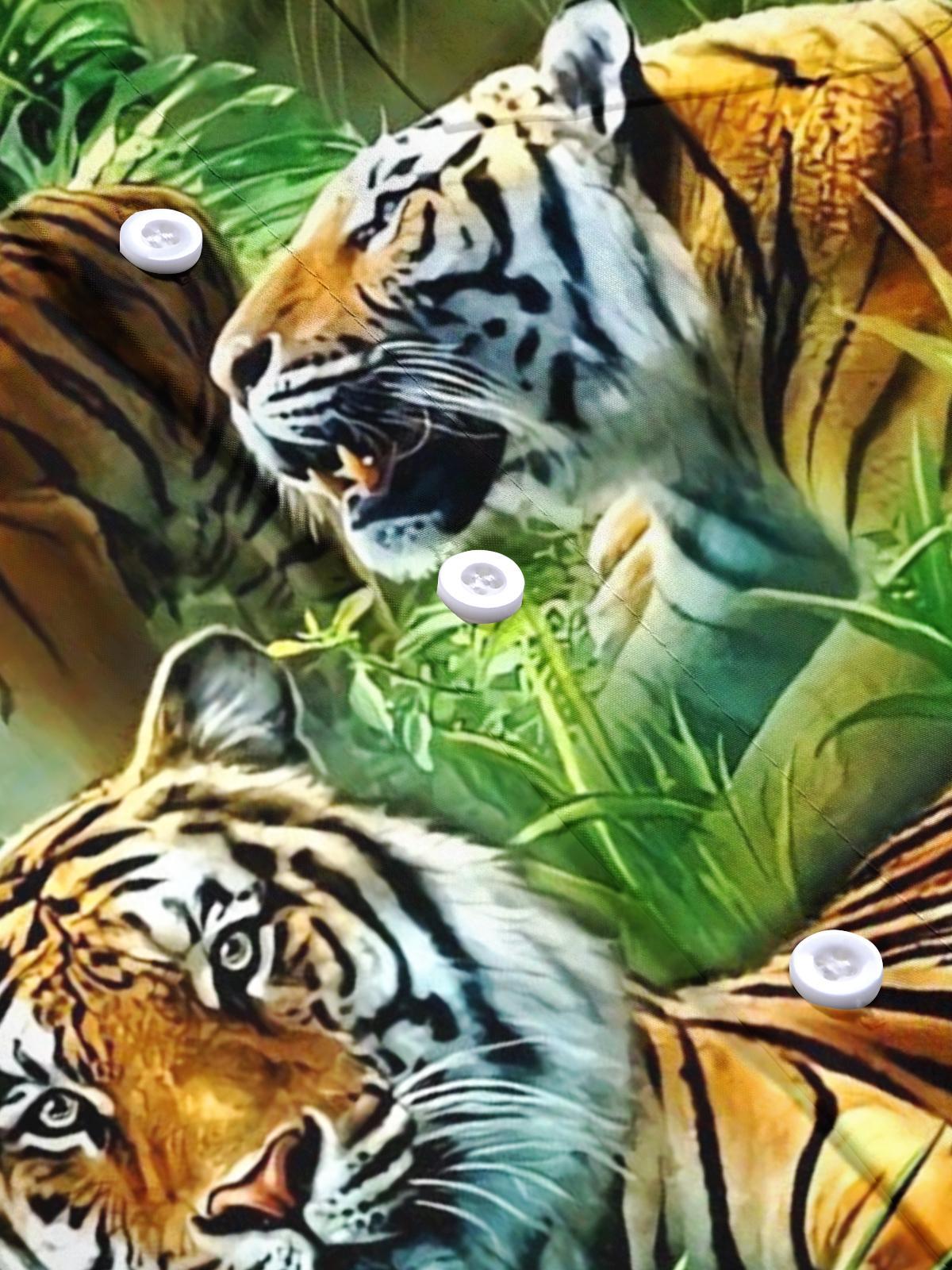 Tiger Print Men's Pocket Short Sleeve Shirts