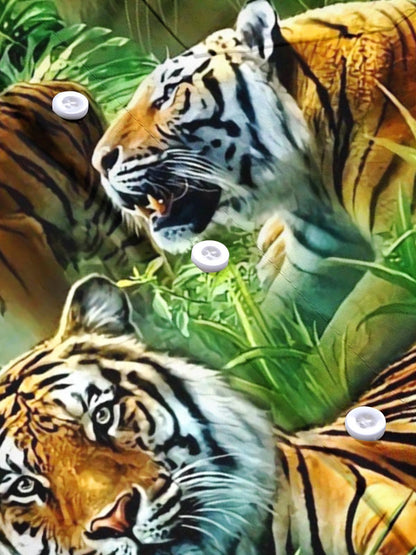 Tiger Print Men's Pocket Short Sleeve Shirts