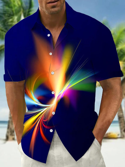 Abstract Men's Pocket Short Sleeve Shirts