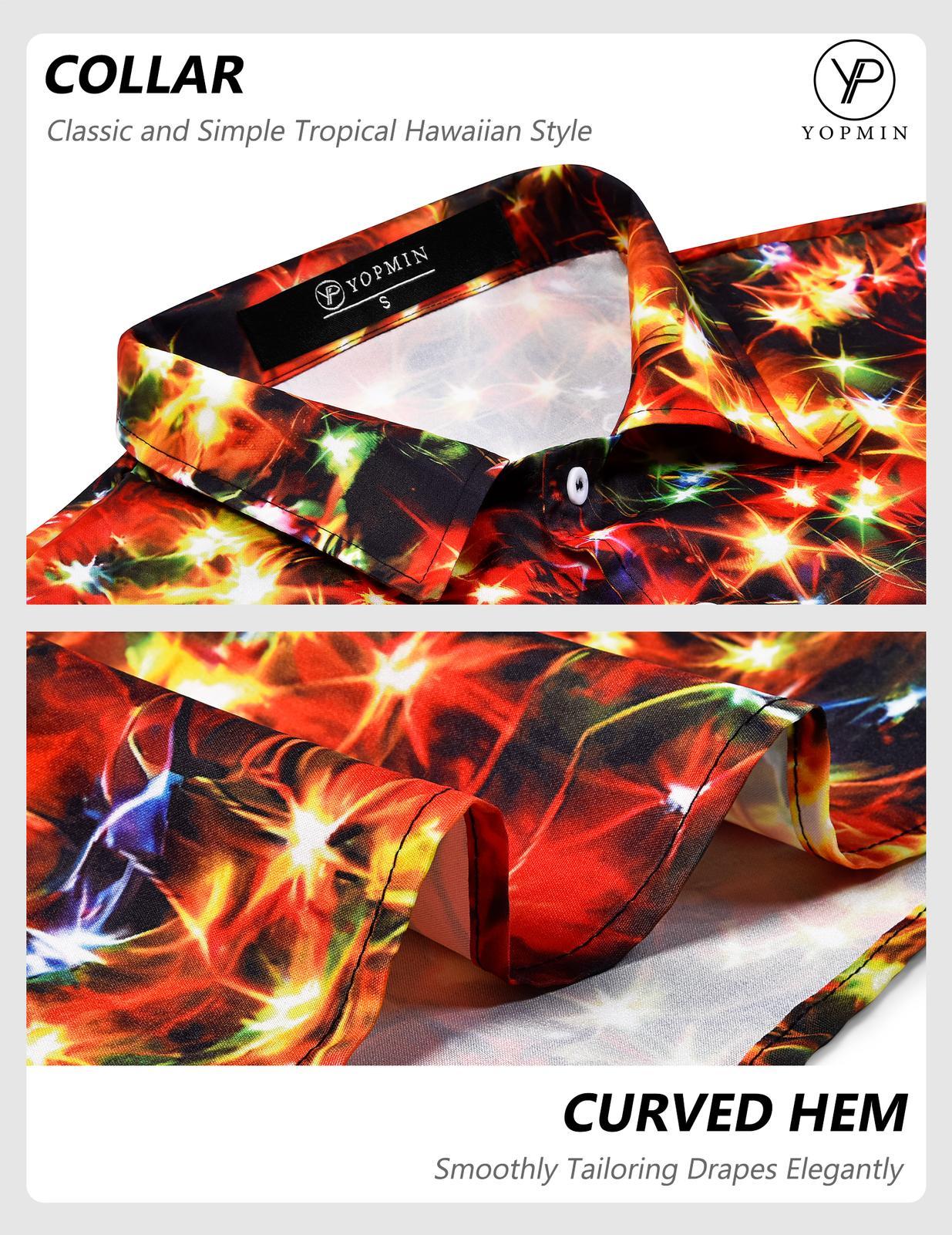Mens Christmas Shirt Christmas Neon Print Casual Button Down Holiday Shirt Short Sleeve Loose Tops for Everyday Wear judicious