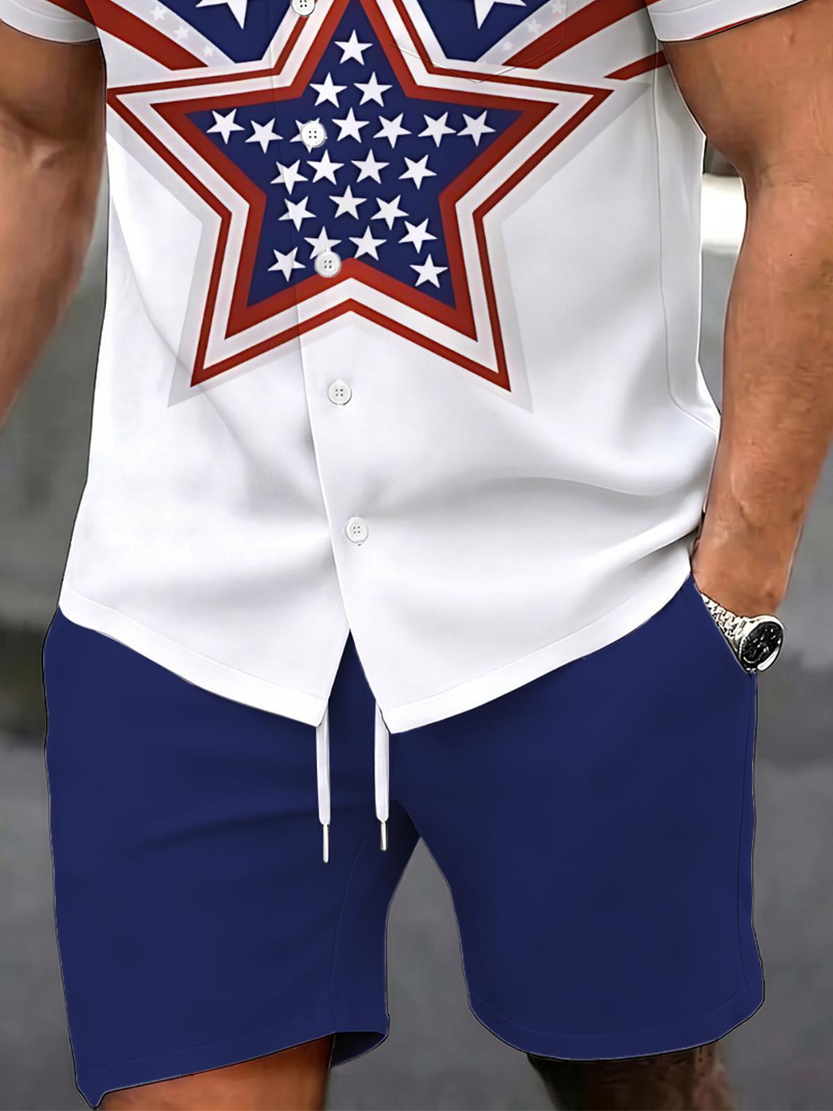 Independence Day Print Men's Print Pocket Shorts