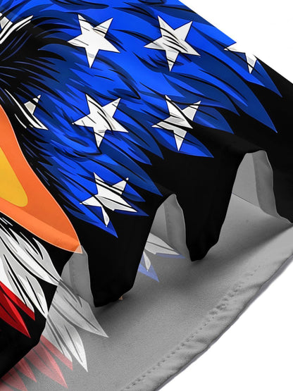 Eagle American Flag Men's Pocket Short Sleeve Shirts