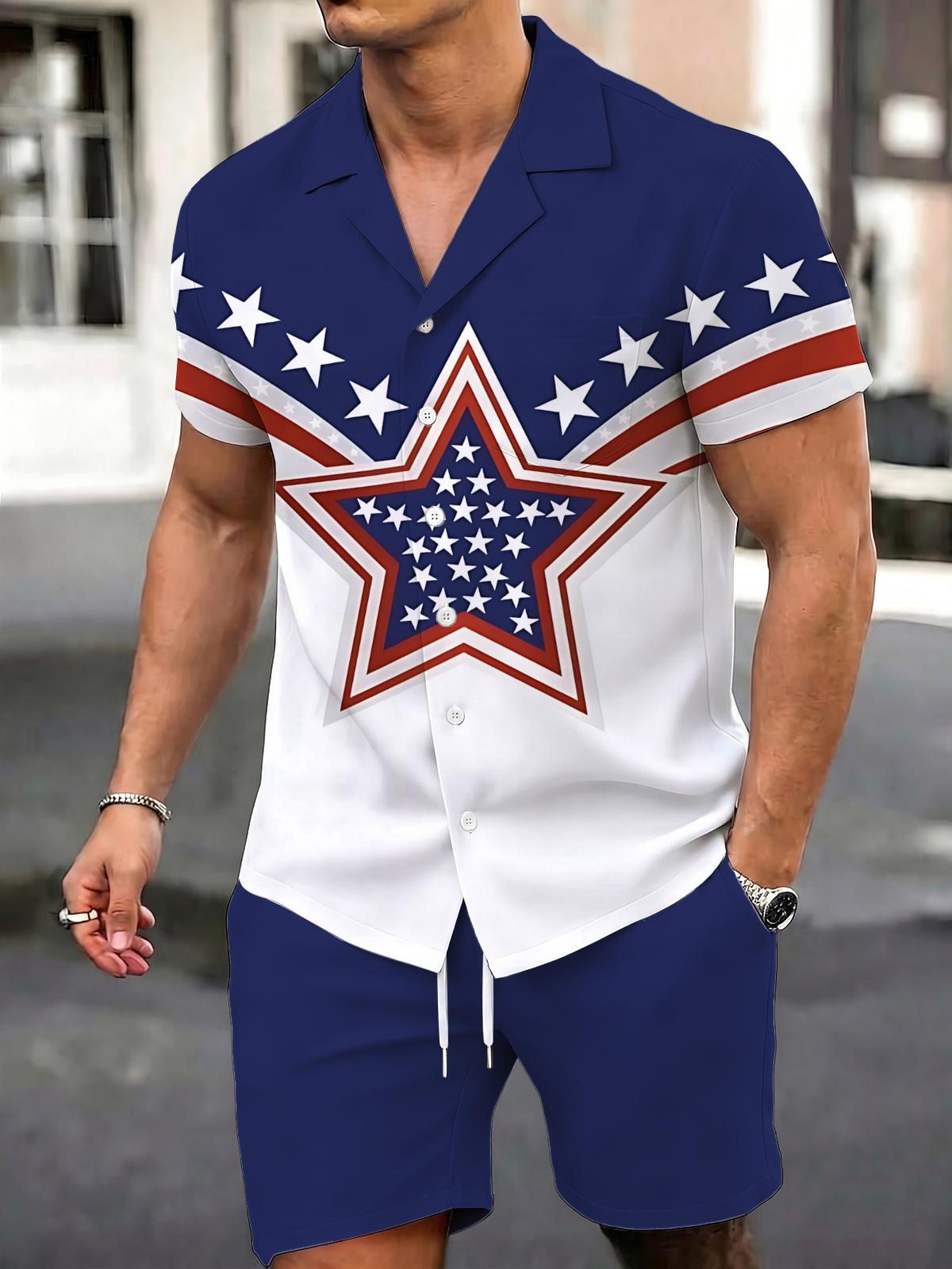 Independence Day Print Men's Print Pocket Shorts